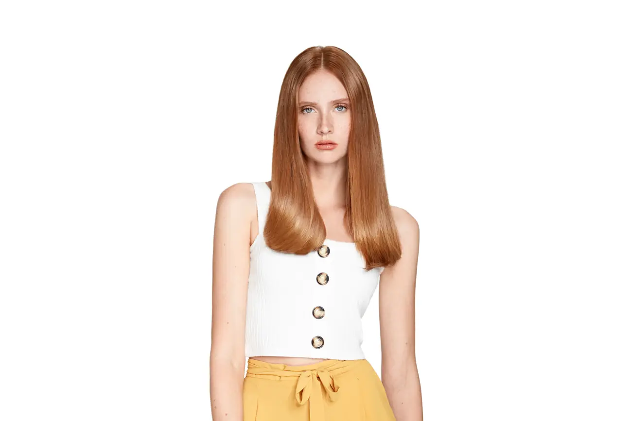 Modell mit langen Extensions (40 cm)